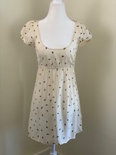 Reformation Floral Mini Dress Rose Cream 2 XS Cap Sleeve Scoop Neck Cottagecore