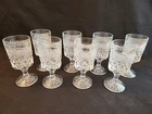 8 Vintage Anchor Hocking Wexford Diamond Point Wine Glasses 8 Ounce Goblets