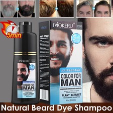 200ml Men Black Beard Hair Dye Color Shampoo Permanent Darkening Hair Color