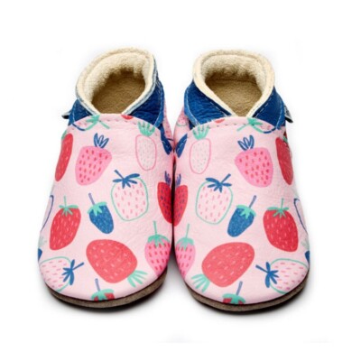 Inch Blue Baby Merry Berry Erdbeere handgefertigte Lederschuhe Größe 0-6 Monate 