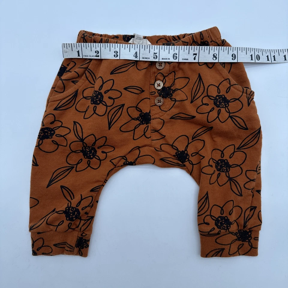 Pantalones Jessica Simpson Bebé Niñas 3/6M Marrón Floral Bolsillos... #20047 Foto 4 de 4