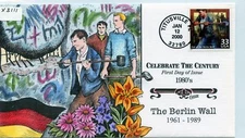 WWLF US COLLINS CACHET FDC CELEBRATE THE CENTURY CTC 3190k  FALL OF BERLIN WALL