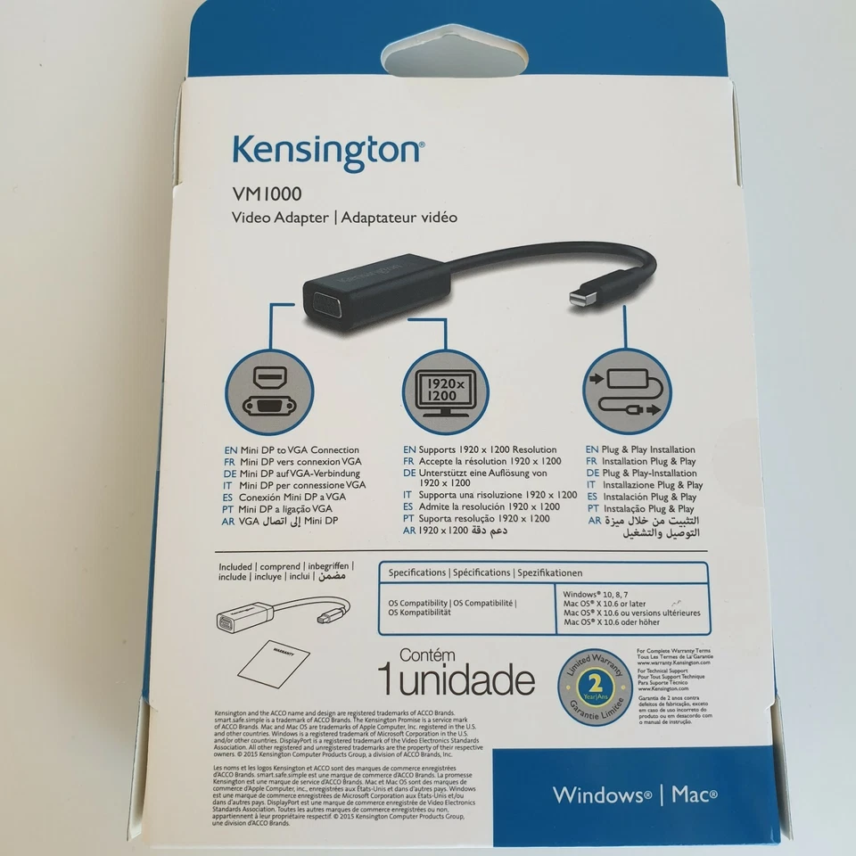 Kensington VM1000 Mini Displayport to VGA Adaptor - Image 2 of 2
