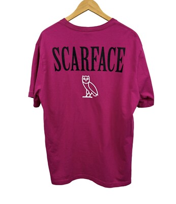 OVO Scarface Fuchsia Pink Drake Tony Montana T Shirt Sz L RARE | eBay