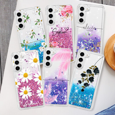 Floral Glitter Personalised Phone Case Cover For Samsung Galaxy A55 A16 S24 S23