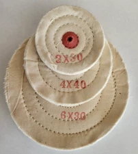 Keystone Dental Lab Muslin Buffs Buffing Polishing Lathe Wheels 6" 4" 3" Jewelry