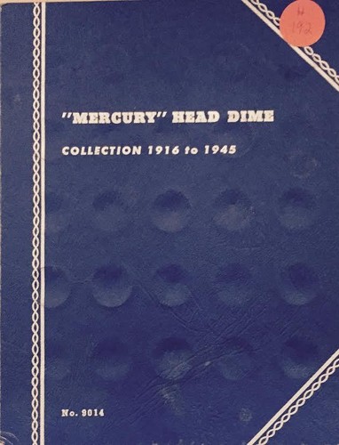 MERCURY HEAD DIME  #9014 (1916-1945) VINTAGE WHITMAN COIN FOLDER - USED  #192