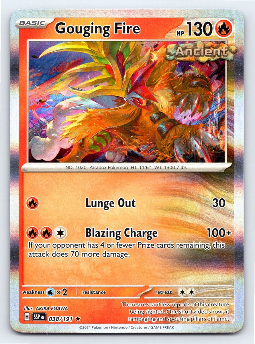gouging fire ancient pokemon card - Scarlet & Violet - Surging Sparks - - 038/191 The item available is listed in the Title Pokemon Temporal Forces 2024 Special