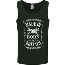 Born In Britain 45th Birthday Made 1980 Mens Vest Tank Top