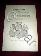 Kingdom of Sardinia Turin Notification 7th List of Creditors to France 1826