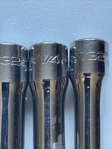 Snap On STMD 7/32"-9/16" USA 1/4" Drive 12 Point 9 Piece Deep Socket Set - Picture 17 of 21
