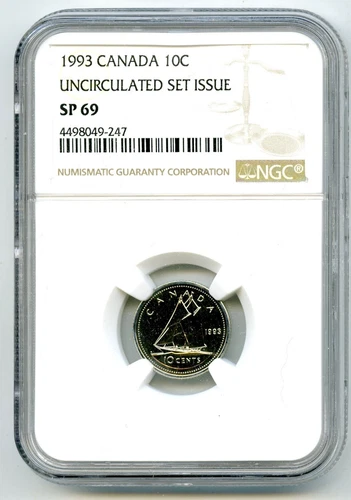 1993 CANADA 10 CENT NGC SP69 DIME TOP GRADE BROWN LABEL...ONLY 4 KNOWN