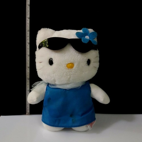 Vintage Sanrio Hello Kitty blaues Kleid Plüschtier Stofftier Charm Sammlerstück 1998 - Bild 7 von 9