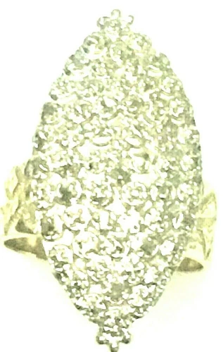 10KY GOLD LARGE DIAMOND CLUSTER SETTING 8MM WIDE NUGGET BAND ENGAGEMENT RING