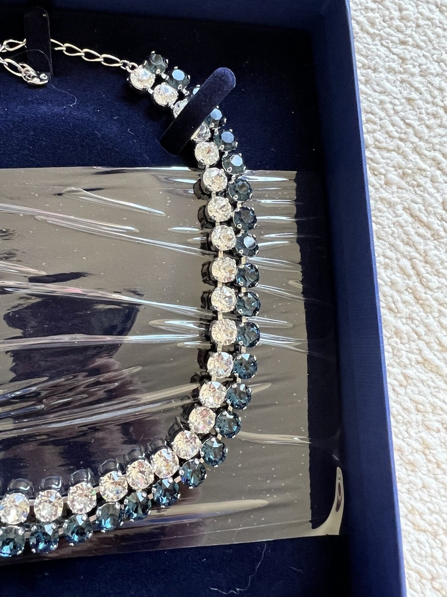 Swarovski Crystal Hot Collar Necklace Double Collar Montana Blue 