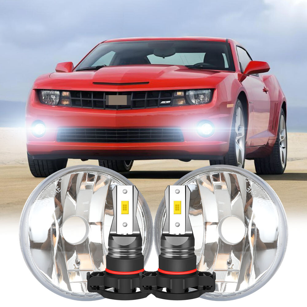 Pair For 2010-2013 Chevy Camaro Fog lights Clear Bumper Driving Lamps w/ Bulbs