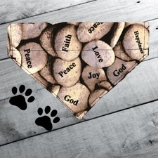 Dog Bandana OVER THE COLLAR, "Inspirational Stones" Three Different Options