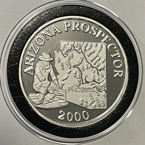 2000 Arizona Prospector 25th Ann. Rare Coin 1 Troy Oz .999 Fine Silver Round 999