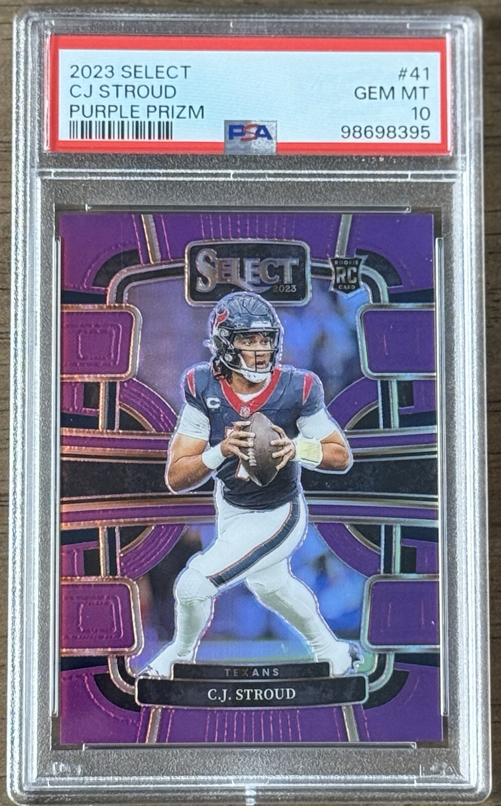 2023 Panini Select CJ Stroud RC Purple Prizm PSA 10 19/75 GEM MINT #41