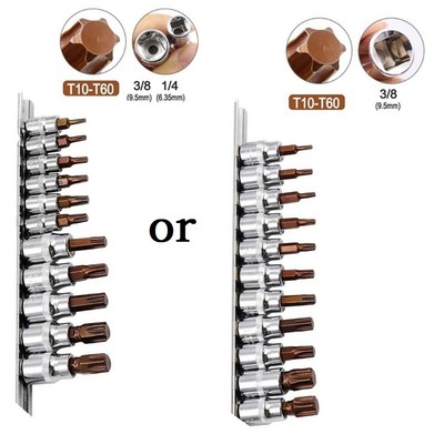 11PCS 3/8 1/4inch Drive Alloy Torx Screwdriver Bits Socket Bit-T60 Hand Tool