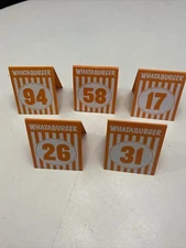 5 Whataburger Table Number Tents - 94, 58, 17, 26, 31
