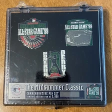 The Midsummer Classic 1999 All-Star Game 3 Pin Set Fenway Park Sealed NO # RARE