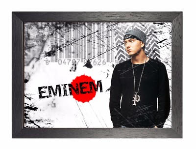 Eminem schwarz-weiß amerikanischer Rapper Poster Schallplatte Produzent Songwriter Schauspieler 