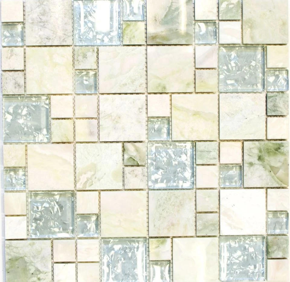 Pâte de Verre Pierre Naturelle Carreaux de Mosaique Or Vert Clair 88-MC639_F 10 - Photo 1/1