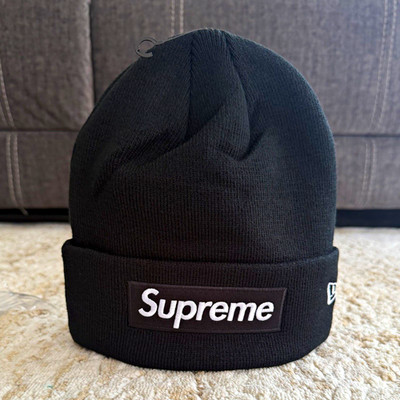 Supreme x New Era Box Logo Beanie Black One Size Knit Acrylic Unisex Adults