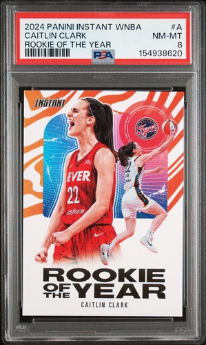 2024 PANINI INSTANT WNBA ROOKIE OF THE YEAR #A CAITLIN CLARK ROOKIE RC PSA 8