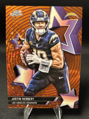 2026 Topps Chrome Cosmic Justin Herbert Starfractor SSP Orange Refractor /25