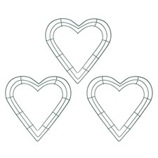 3 Pack Heart Metal Wreath 12 Inch Heart-Shaped Wire Wreath Frame for Home3224