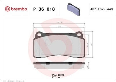 BREMBO Bremsbelagsatz Scheibenbremse PRIME P 36 018 für DAIMLER JAGUAR XJ XK GT