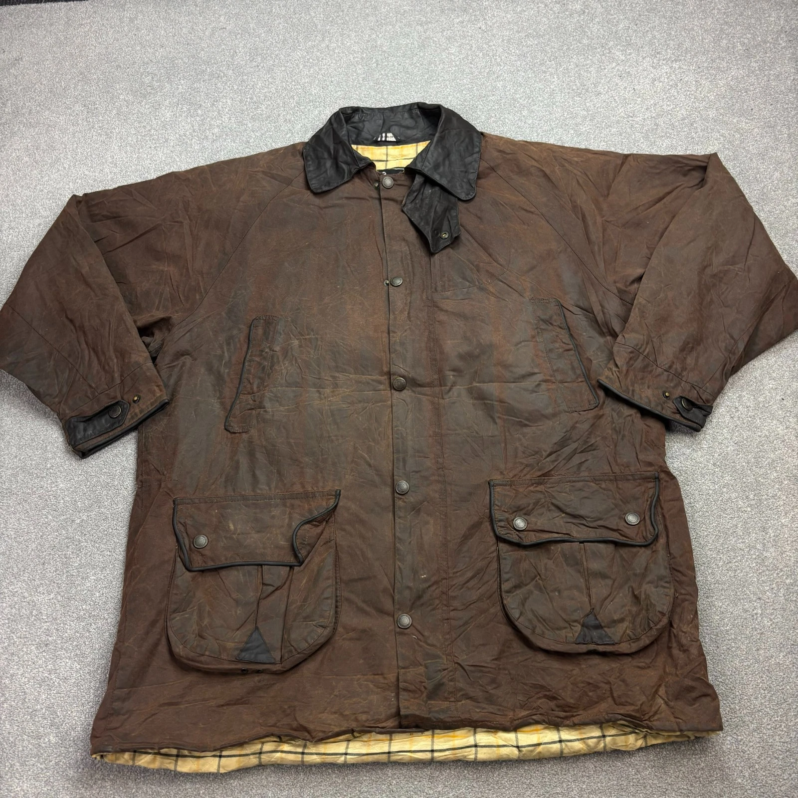 Wax Jacket Adult 2XL XXL Brown Hunting Country Outdoors Waterproof Coat Men*