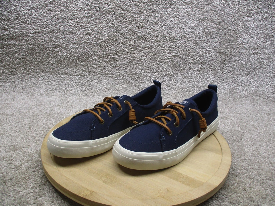 Zapatos Sperry Crest Vibe para mujer talla 9,5 azul marino lona barco zapatillas STS81904 Foto 2 de 4
