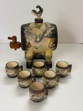 Vintage Japanese Dragonware Moriage Sake Keg-...