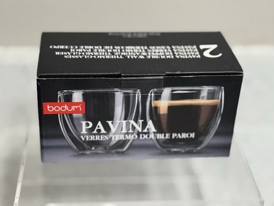Bodum Pavina Glass, Double-Wall Thermo Glasses, 2.5 oz Set of 2 - New Open Box