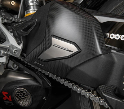 Ducati Streetfighter V4 2020-2024 Carbon Titanium Swing Arm Cover Guard Genuine