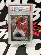 2024 BOWMAN CHROME MEGA BOX 42 ELLY DE LA CRUZ GREEN REFRACTOR /99 PSA 10