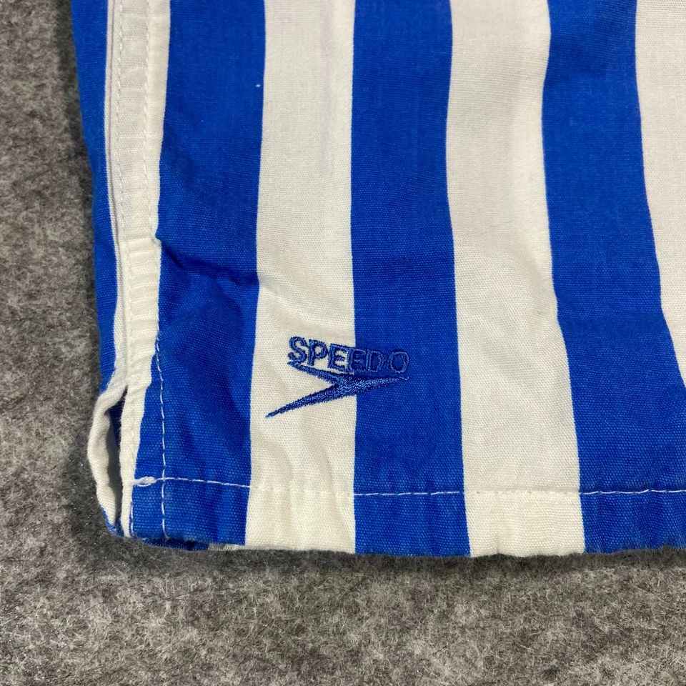 Vintage SPEEDO Men's Deadstock SWIM Trunks Shorts Blue White Stripe Size Medium - Image 3 of 4