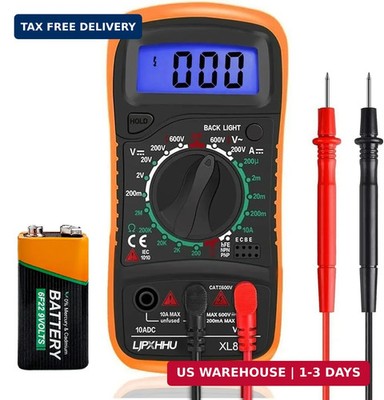 Digital Multimeter Voltmeter Battery Voltage Multi Tester Continuity Ohm Volt Am