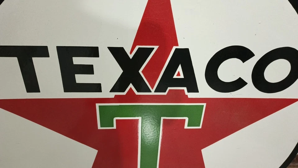 TEXACO Porcelain Enamel Metal Sign 30 Inches Double side WTH - Image 2 of 4
