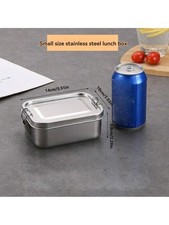 304 Stainless Steel Bento Box with Dividers Metal Lunch Food Storage Container