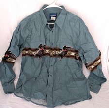 Vintage Wrangler Western Shirt XL Equestrian Graphic Pearl Snap Horses