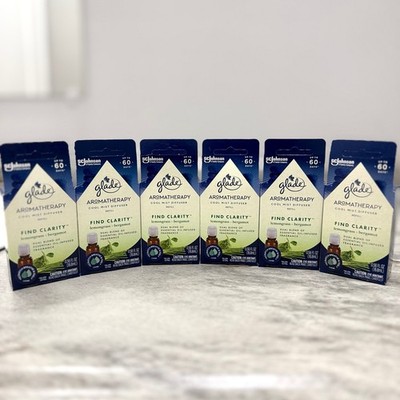 6 Glade Aromatherapy Cool Mist Diffuser Refill Find Clarity Lemongrass+Bergamot