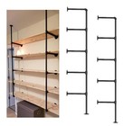 Industrial Wall Mount Iron Pipe Shelf Shelves Shelving Bracket Black Vintage ...