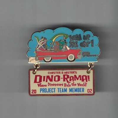 Disney 2002 Chester & Hester s Dino-Rama Project Team Member Dangle Pin LE 2000