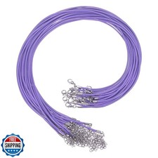 HARFINGTON 20Pcs Waxed Necklace Cord Bulk Light Purple 2mm Dia 18" Necklace S