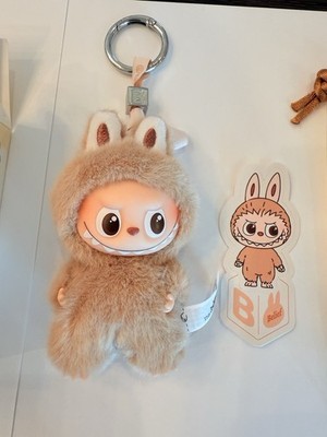 Authentic Light BROWN Mini Labubu Pin For Love Pendant, Letter B