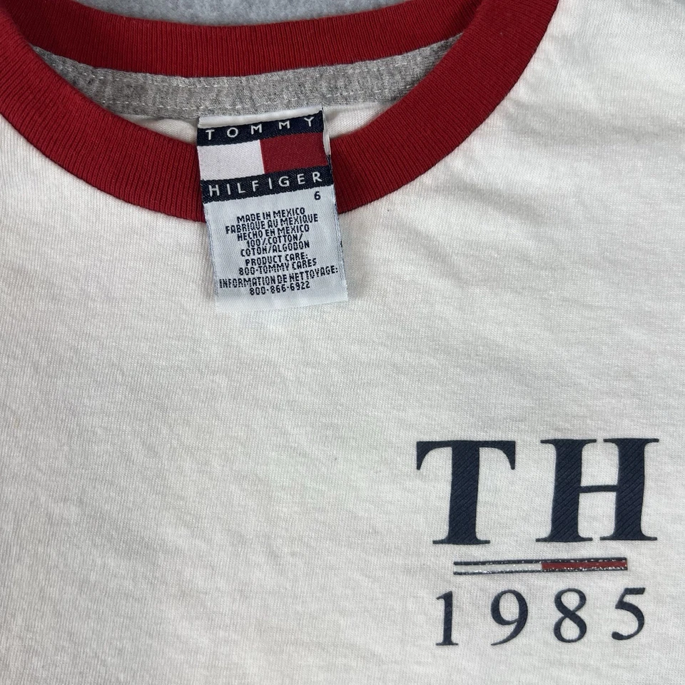 Vintage Tommy Hilfiger 90s Shirt 6 Spell Out Embroidered Back To School TH - Image 4 of 4